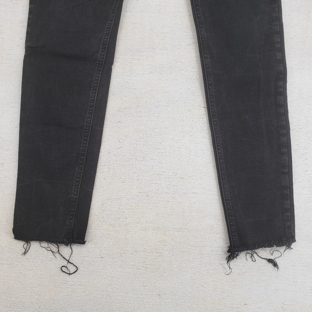 Rag & bone women US 29 black jeans ankle skinny raw hem zipper fly Modal blend - Picture 3 of 13